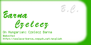 barna czelecz business card